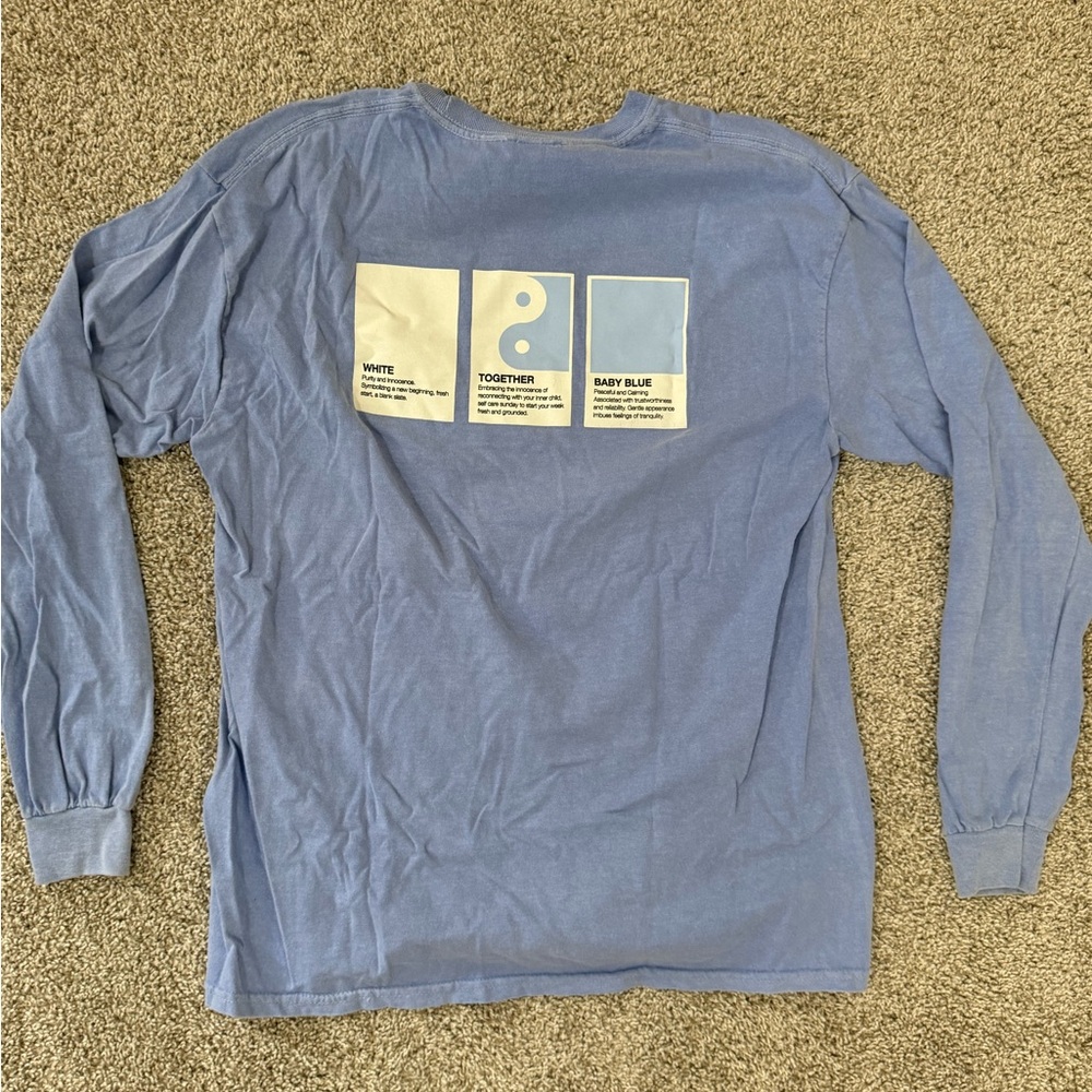 LONELY GHOST Light Blue Sorry Graphic Long Sleeve Tee - Picture 3 of 3